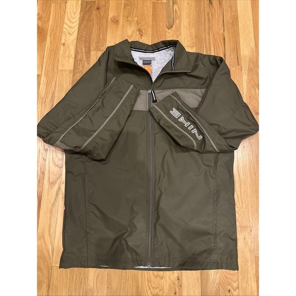 NEW Vtg 90s Y2k Nike Jacket‎ XL Army Green  Windbreaker Swoosh zip.  Deadstock - Picture 1 of 5